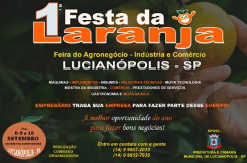 Lucianópolis anuncia a 1ª Festa da Laranja