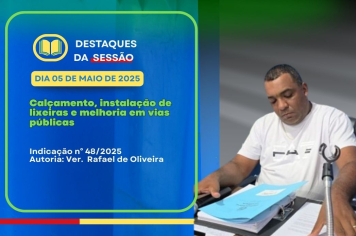Vereador Rafael Oliveira de Almeida reivindica melhorias na infraestrutura do Núcleo Habitacional Olival Bim